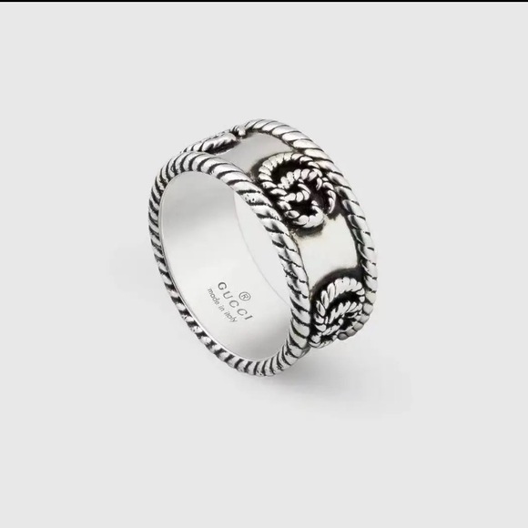🎄 SALE! Authentic Gucci Double G Sterling Silver Ring - Picture 2 of 4